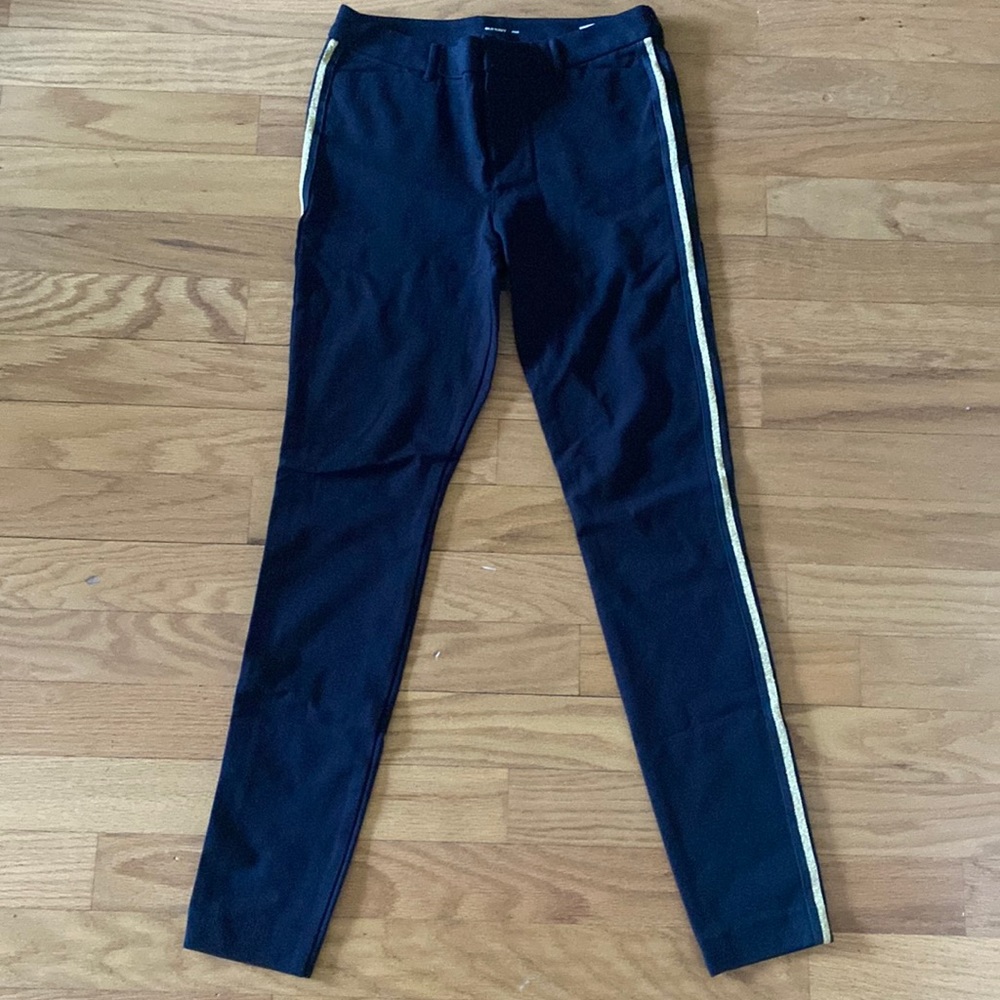 Black Women’s Dress Pants with Gold Stripe